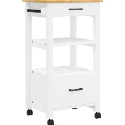 vidaXL Keukentrolley MONZA 48x40x88,5 cm massief grenenhout