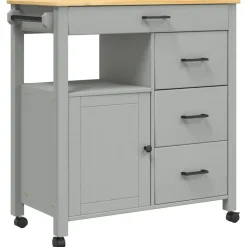 vidaXL Keukentrolley MONZA 84x40x88,5 cm massief grenenhout