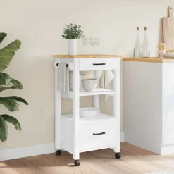 vidaXL Keukentrolley MONZA 48x40x88,5 cm massief grenenhout