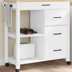 vidaXL Keukentrolley MONZA 84x40x88,5 cm massief grenenhout