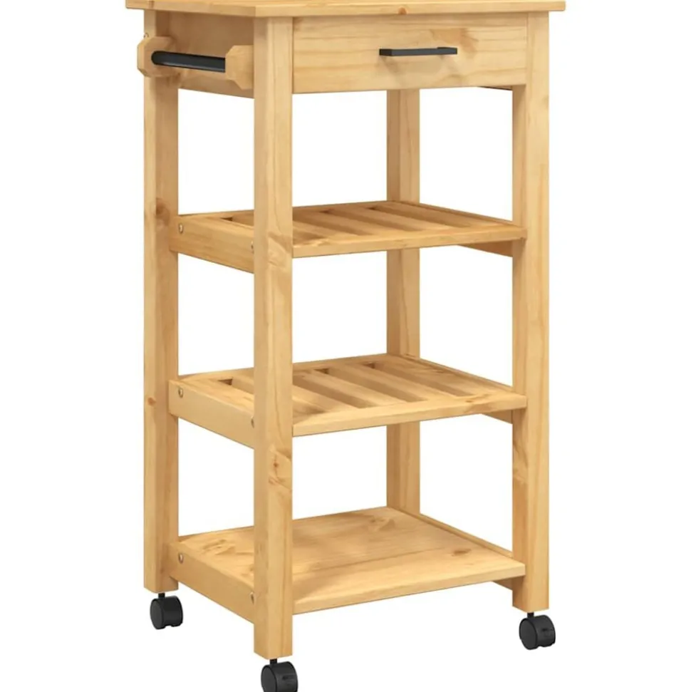 vidaXL Keukentrolley MONZA 48x40x88,5 cm massief grenenhout