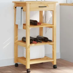 vidaXL Keukentrolley MONZA 48x40x88,5 cm massief grenenhout