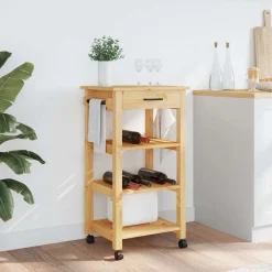 vidaXL Keukentrolley MONZA 48x40x88,5 cm massief grenenhout