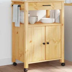 vidaXL Keukentrolley MONZA 60x40x88,5 cm massief grenenhout