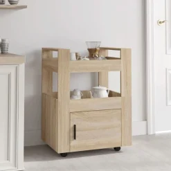 vidaXL Keukentrolley 60x45x80 cm bewerkt hout sonoma eikenkleurig