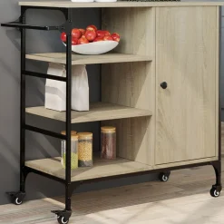 vidaXL Keukentrolley 87,5x38,5x84,5 cm bewerkt hout sonoma eikenkleur