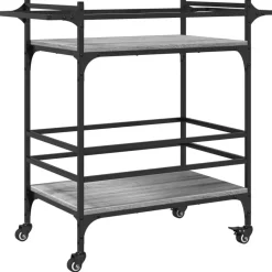 vidaXL Keukentrolley 82x40x78,5 cm bewerkt hout grijs sonoma eiken