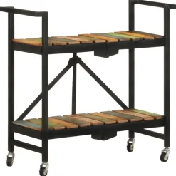 vidaXL Keukentrolley 87x36x81 cm massief gerecycled hout