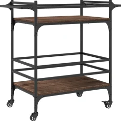 vidaXL Keukentrolley 82x40x78,5 cm bewerkt hout bruin eikenkleurig
