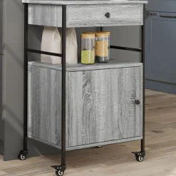 vidaXL Keukentrolley 56x43x89,5 cm bewerkt hout grijs sonoma eiken