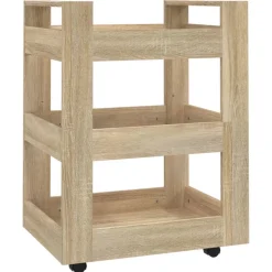vidaXL Keukentrolley 60x45x80 cm bewerkt hout sonoma eikenkleurig