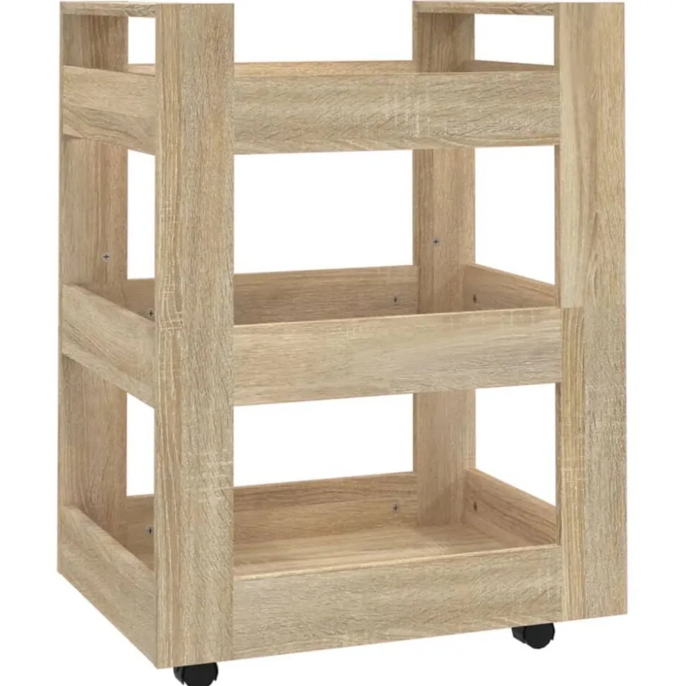 vidaXL Keukentrolley 60x45x80 cm bewerkt hout sonoma eikenkleurig