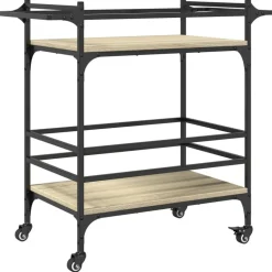 vidaXL Keukentrolley 82x40x78,5 cm bewerkt hout sonoma eikenkleurig