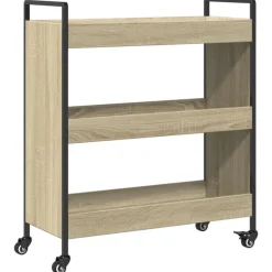 vidaXL Keukentrolley 70x30x82 cm bewerkt hout sonoma eikenkleurig