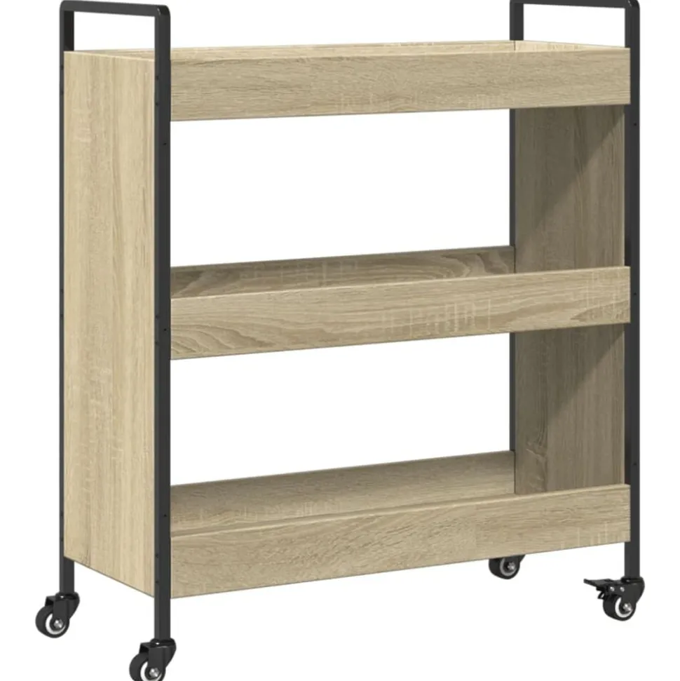 vidaXL Keukentrolley 70x30x82 cm bewerkt hout sonoma eikenkleurig
