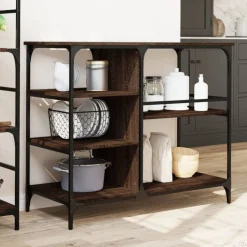 vidaXL Keukentrolley 100x45x89,5 cm bewerkt hout bruin eikenkleurig