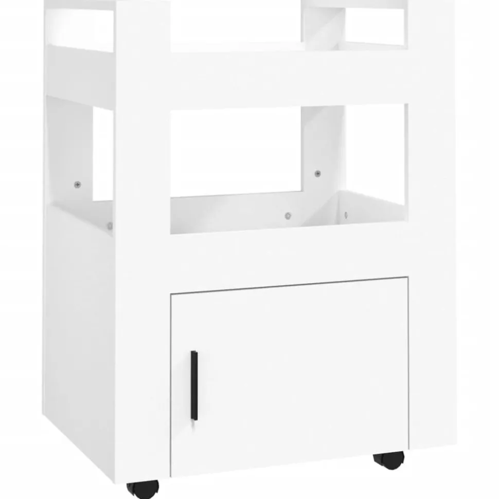 vidaXL Keukentrolley 60x45x80 cm bewerkt hout wit