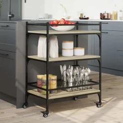 vidaXL Keukentrolley 65x40x86,5 cm bewerkt hout sonoma eikenkleurig