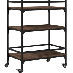 vidaXL Keukentrolley 65x40x86,5 cm bewerkt hout bruin eikenkleurig
