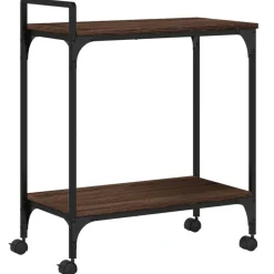 vidaXL Keukentrolley 60,5x31x72,5 cm bewerkt hout bruin eikenkleurig