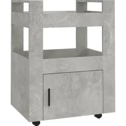 vidaXL Keukentrolley 60x45x80 cm bewerkt hout betongrijs