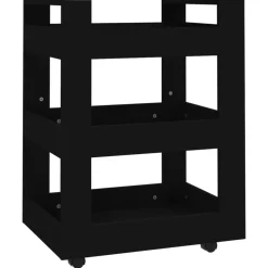 vidaXL Keukentrolley 60x45x80 cm bewerkt hout zwart