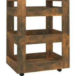 vidaXL Keukentrolley 60x45x80 cm bewerkt hout gerookt eikenkleurig