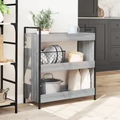 vidaXL Keukentrolley 70x30x82 cm bewerkt hout grijs sonoma eikenkleur