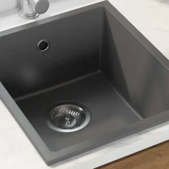 vidaXL Keukenwasbak Grijs 38 x 44 x 20 cm Graniet