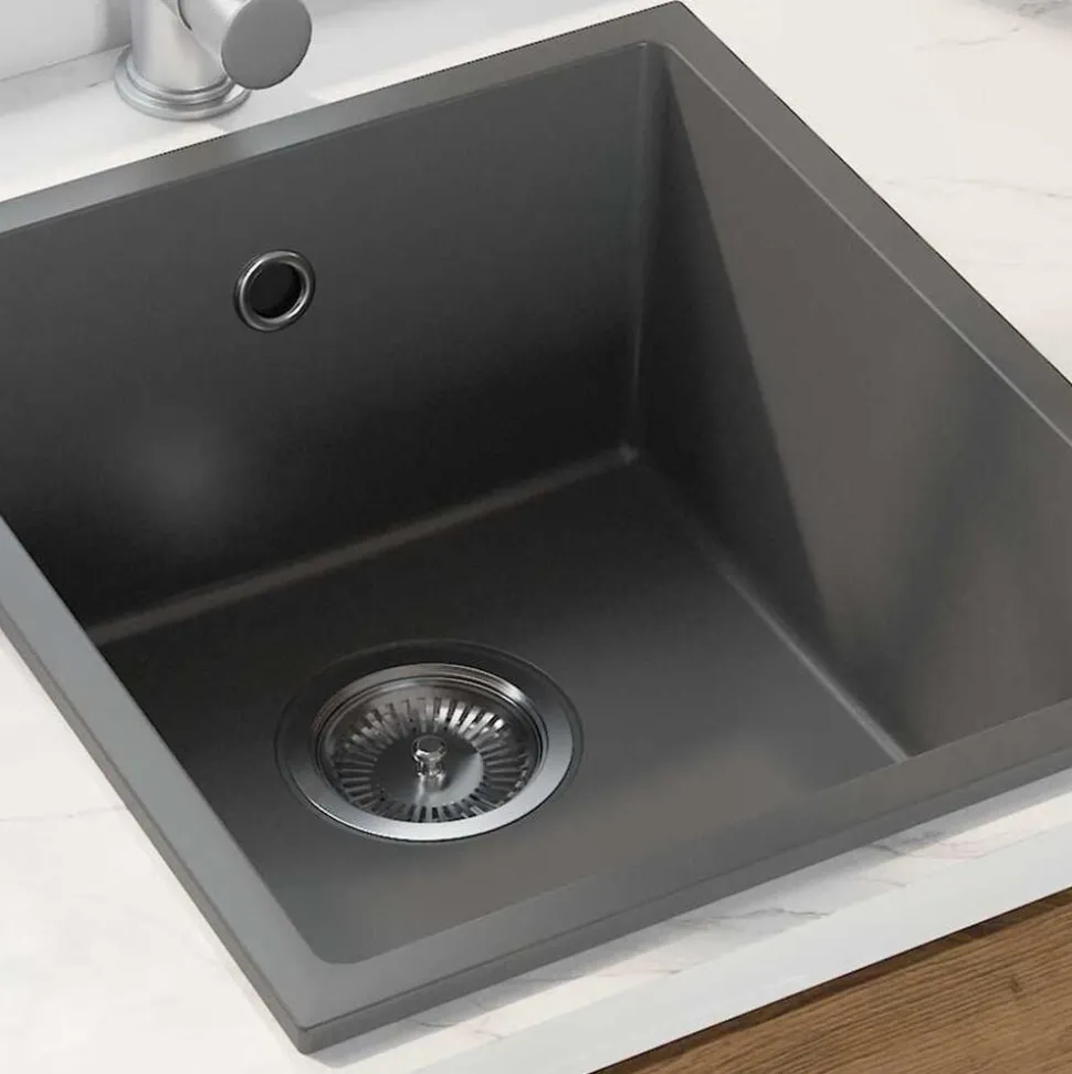 vidaXL Keukenwasbak Grijs 38 x 44 x 20 cm Graniet