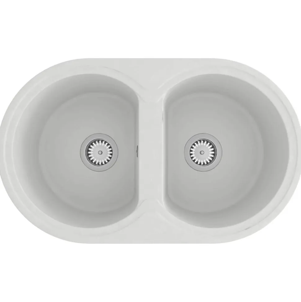 vidaXL Keukenwasbak Wit 78 x 47 x 20.5 cm Graniet