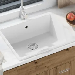 vidaXL Keukenwasbak Wit 54 x 44 x 20 cm Graniet