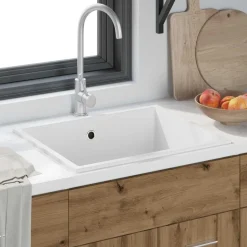 vidaXL Keukenwasbak Wit 54 x 44 x 20 cm Graniet
