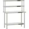 vidaXL Keukenwerktafel met bovenschap 110x55x150 cm roestvrij staal