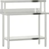 vidaXL Keukenwerktafel met bovenschap 110x55x120 cm roestvrij staal