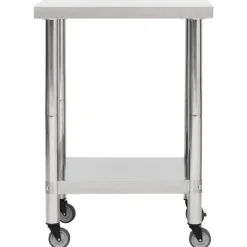 vidaXL Keukenwerktafel met wielen 60x30x85 cm roestvrij staal