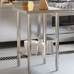 vidaXL Keukenwerktafel met spatscherm 55x55x93 cm roestvrij staal