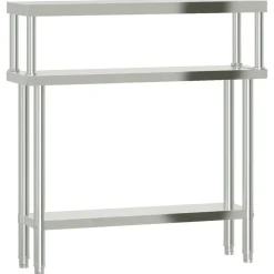 vidaXL Keukenwerktafel met bovenschap 110x30x120 cm roestvrij staal