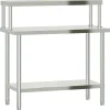 vidaXL Keukenwerktafel met bovenschap 110x55x120 cm roestvrij staal