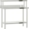 vidaXL Keukenwerktafel met bovenschap 110x55x120 cm roestvrij staal