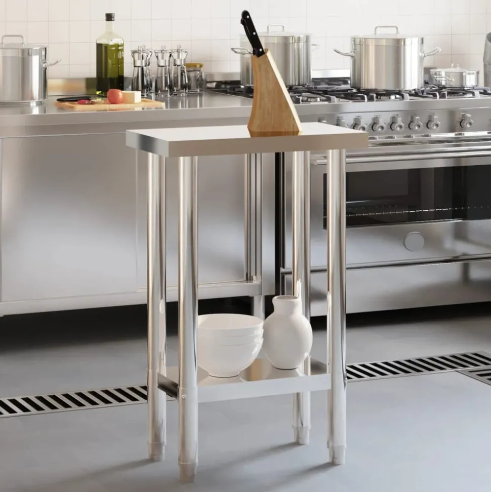 vidaXL Keukenwerktafel 55x30x85 cm roestvrij staal