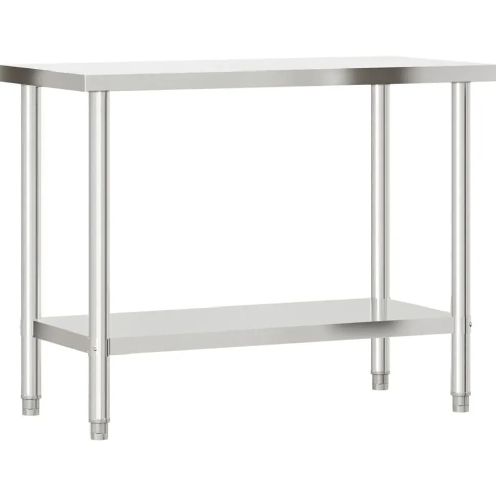 vidaXL Keukenwerktafel 110x55x85 cm roestvrij staal