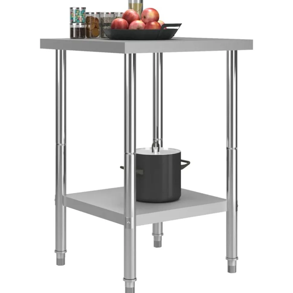 vidaXL Keukenwerktafel 60x60x85 cm roestvrij staal