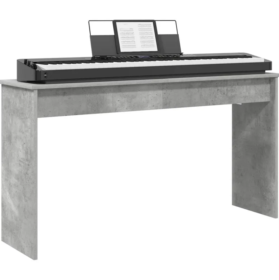 vidaXL Keyboardstand Beton Grijs 120 x 32 x 64 cm Bewerkt hout