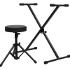 vidaXL Keyboardstandaard en -kruk zwart