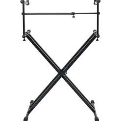 vidaXL Keyboardstandaard X-frame dubbel versterkt zwart