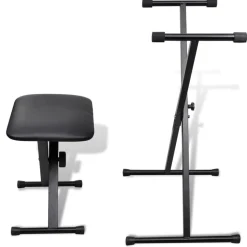 vidaXL Keyboardstandaard en -kruk verstelbaar
