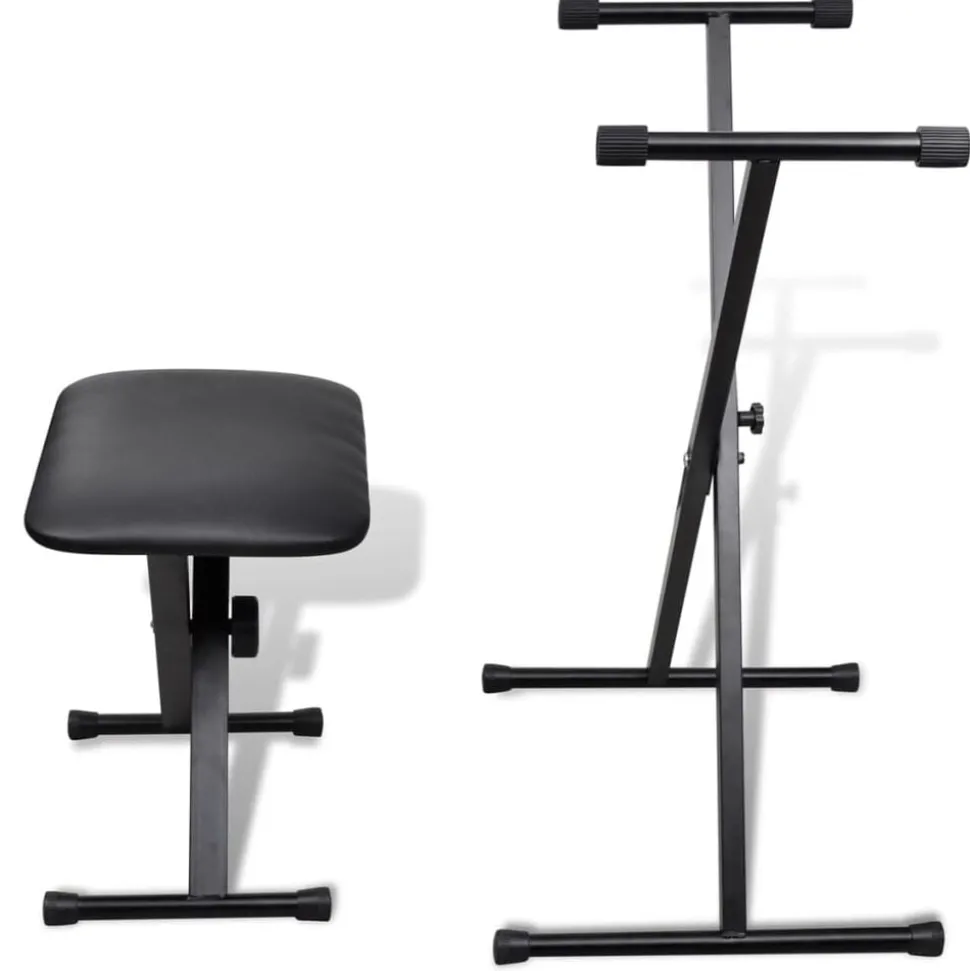 vidaXL Keyboardstandaard en -kruk verstelbaar