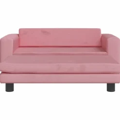 vidaXL Kinderbank met voetensteun 100x50x30 cm fluweel roze