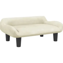 vidaXL Kinderbank 70x40x24 cm fluweel crèmekleurig